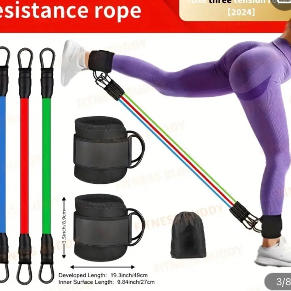 5pcs/set Ankle Resistance Bands for Legs & Hips training